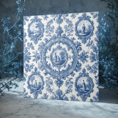 Ländliche Idylle Französische Toile-Blau Fliese