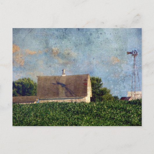 Ländliche Iowa-Scheune 4 Postkarte (Vorderseite)