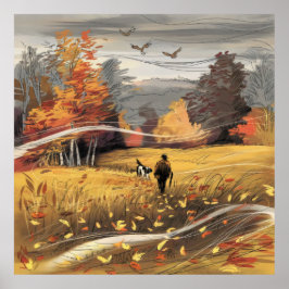 Ländliche Jagd Fasant Jagd Herbst Natur Poster