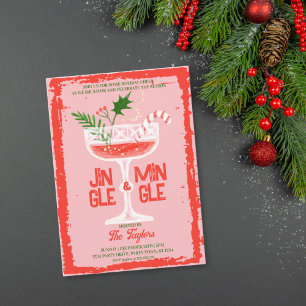 Ländliche Jingle- und Mingle-Weihnachts-Cocktailpa Einladung