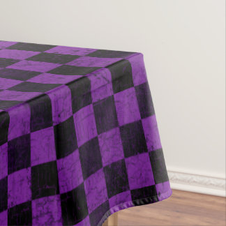 Ländliche Karos, Lila und Schwarz Tischdecke