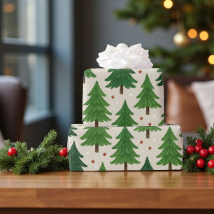 Ländliche Kiefern Feiertags-Waldlandschaft Geschenkpapier