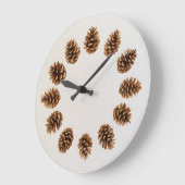 Ländliche Kiefernzapfen Große Wanduhr (Winkel)