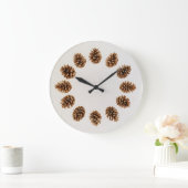 Ländliche Kiefernzapfen Große Wanduhr (Zuhause)