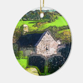 LÄNDLICHE KIRCHE KERAMIKORNAMENT (Links)