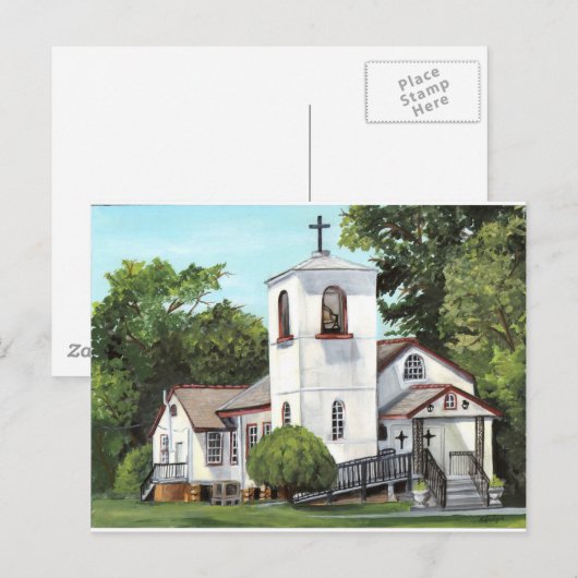 Ländliche Kirche Postkarte (Vorne/Hinten)