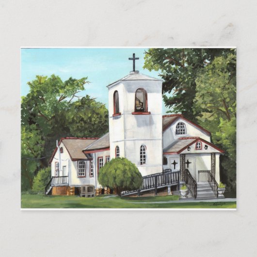 Ländliche Kirche Postkarte (Vorderseite)