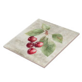 Ländliche Kirschen Aquarell-Früchte Fliese (Seite)