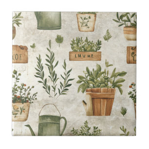 Ländliche Kräuter Pflanzkübel Vintage Cottage Kera Fliese