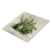Ländliche Kräuter Schöne Vintage-Flaschen Fliese (Seite)