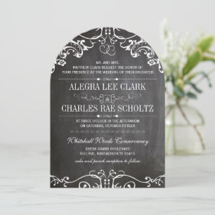 Ländliche Kreidetafel Vintage-Typografie Einladung