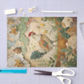 Ländliche Landcollage mit Hühnerhandwerk Seidenpapier (Handwerk)