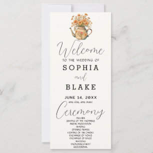 Ländliche Landdaisies Weiße Creme Hochzeitsprogram