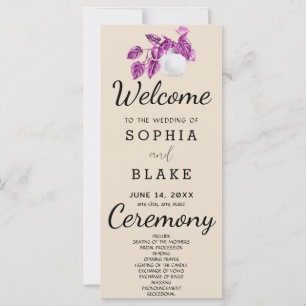 Ländliche Landpflanzenblätter Mandel-Hochzeitsprog