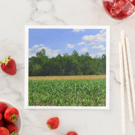 Ländliche Landschaft eines Mais- und Weizenfeldes  Serviette