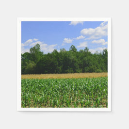 Ländliche Landschaft eines Mais- und Weizenfeldes  Serviette