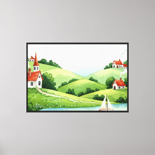 Ländliche Landschaft Leinwanddruck