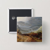 Ländliche Landschaft mit einem Bauern, der Pferde, Button (Vorne & Hinten)