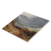 Ländliche Landschaft mit einem Bauern, der Pferde, Fliese (Seite)