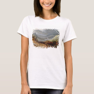 Ländliche Landschaft mit einem Bauern, der Pferde T-Shirt