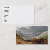 Ländliche Landschaft mit einem Bauern, der Pferde, Visitenkarte (Vorne/Hinten)