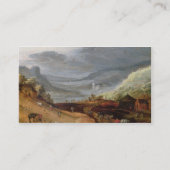 Ländliche Landschaft mit einem Bauern, der Pferde, Visitenkarte (Rückseite)