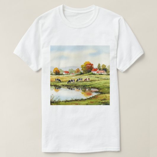Ländliche Landschaft T-Shirt (Design vorne)