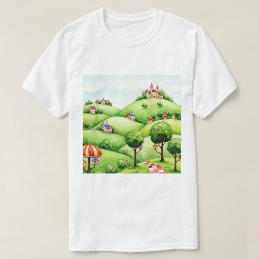 Ländliche Landschaft T-Shirt (Design vorne)