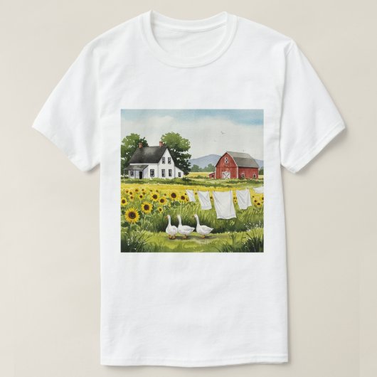 Ländliche Landschaft T-Shirt (Design vorne)