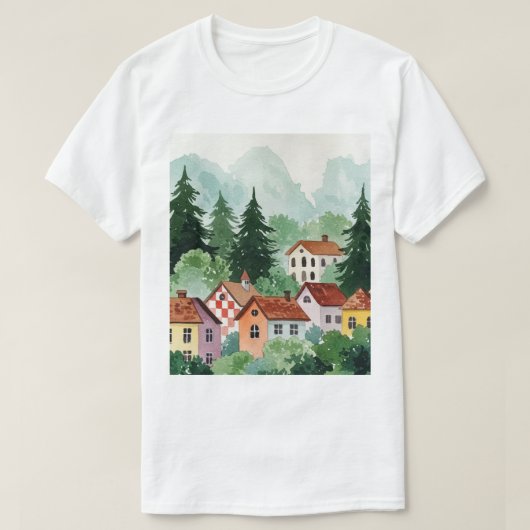 Ländliche Landschaft T-Shirt (Design vorne)