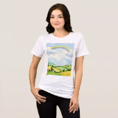 Ländliche Landschaft Tri-Blend Shirt (Vorderseite voll)