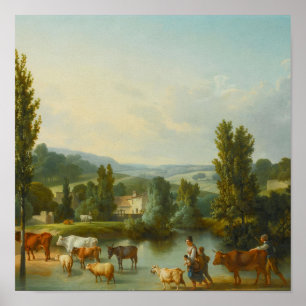 Ländliche Landschaftswandkunstposter Poster