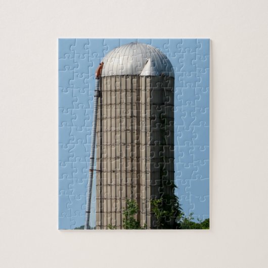Ländliche Landwirtschaft Silo in Blue Sky Puzzle (Vertikal)