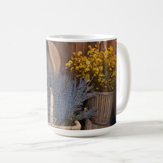 Ländliche Lavendelernte Kaffeetasse (VorderseiteRechts)