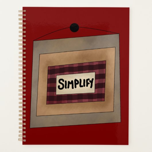 Ländliche Minimalistische Simplify-Wortkunst Planer (Vorderseite)