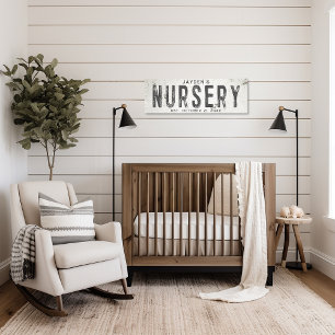 Ländliche moderne Farmhouse-Babykinderstube Lang Leinwanddruck
