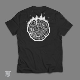 Ländliche Natur Baumringe Wald Silhouette  T-Shirt