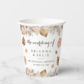Ländliche neutrale Boho-Hochzeit Pappbecher (Vorderseite)