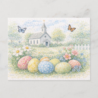 Ländliche Ostkirche Aquarell Postkarte