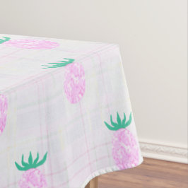 Ländliche Party Rosa Ananas Karo-Tischdecke Tischdecke