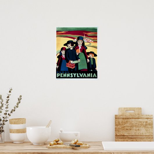LÄNDLICHE PENNSYLVANIEN Vintager Tourismus Werbung Poster (Küche)