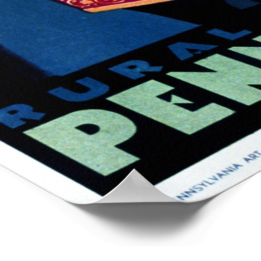 LÄNDLICHE PENNSYLVANIEN Vintager Tourismus Werbung Poster (Ecke)