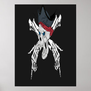 Ländliche Piratenkreuzknochen Poster
