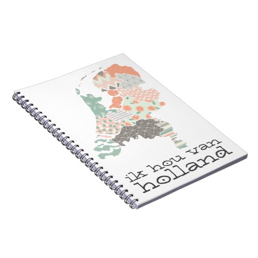 Ländliche Provinz Karte Geometric Patchwork Style Notizblock (Rechte Seite)