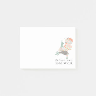 Ländliche Provinz Karte Geometric Patchwork Style Post-it Klebezettel