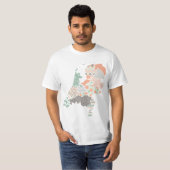 Ländliche Provinz Karte Geometric Patchwork Style T-Shirt (Vorne ganz)