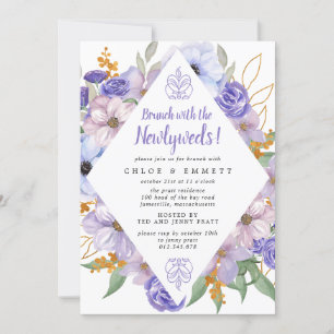 Ländliche Purple-Brunch-Einladung mit den Neuvermä Einladung