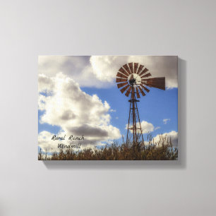 Ländliche Ranch-Windmühle auf Leinwand
