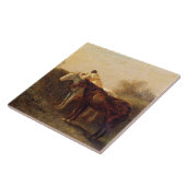 Ländliche Rendezvous (Romantischer Kuss auf dem Pf Fliese (Seite)