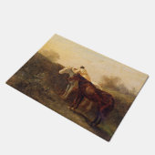 Ländliche Rendezvous (Romantischer Kuss auf dem Pf Fußmatte (Schrägansicht)